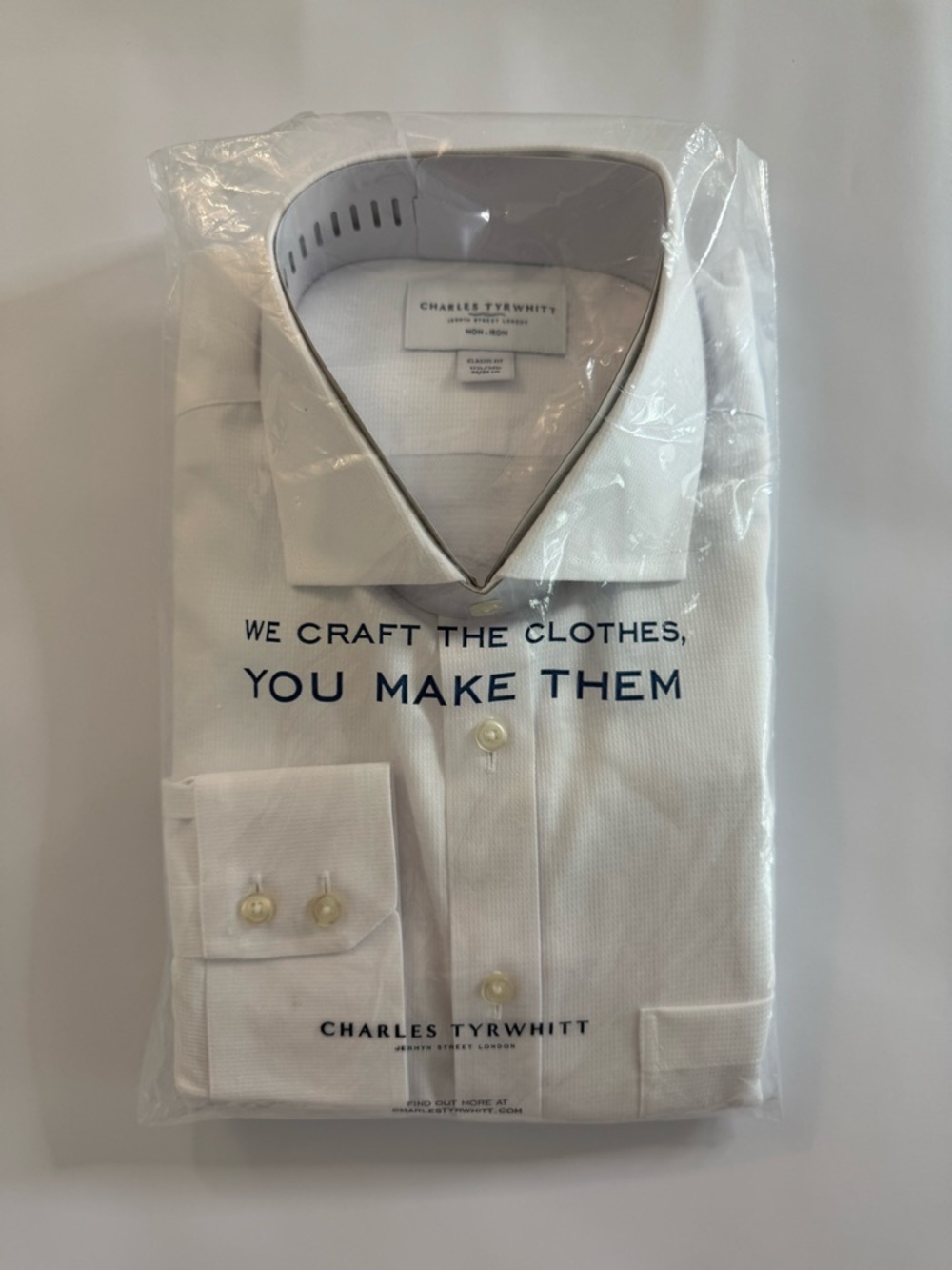 Charles Tyrwhitt Classic Fit White Dress Shirt 17.5/34in